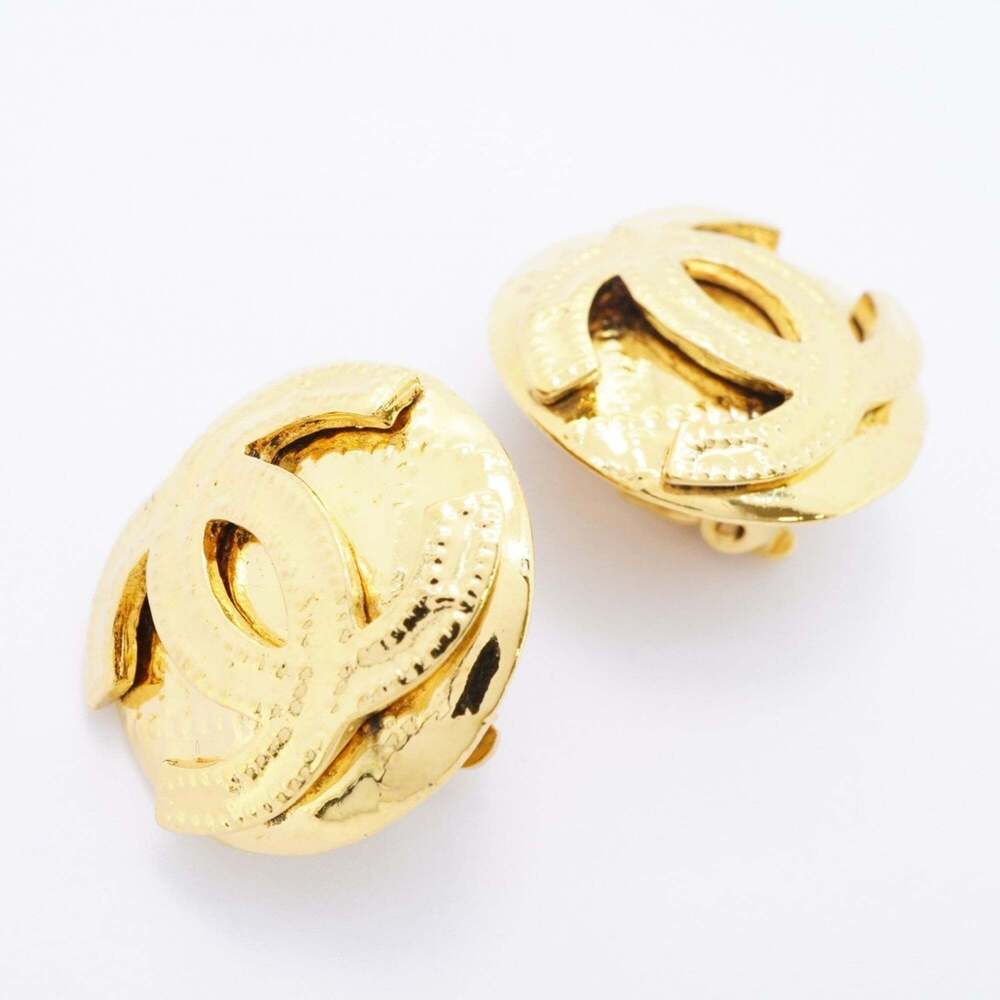 CHANEL Gold Logo Earrings - Picture 2 of 7